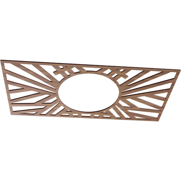 Hoover Wood Fretwork Pierced Ceiling Medallion, Walnut, 36W X 18H X 13 3/8ID X 1/4T